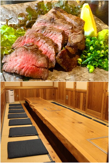 海鮮だけでなく、お肉も自慢!広い個室もご準備しています。「和食乃沙都使(さとし)」